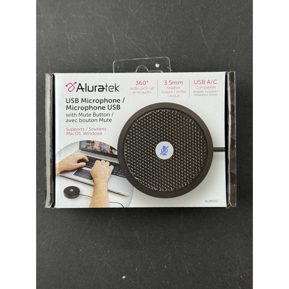 Aluratek AUM01F Omnidirectional USB Microphone‎ With Mute Button